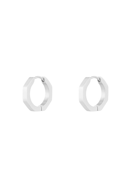 Classic round earrings medium - Silver Color color 2