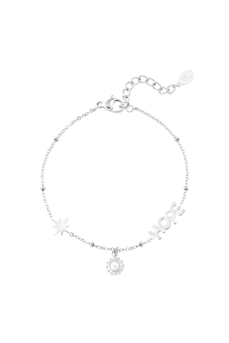 pulsera de bolas con esperanza y colgantes 2