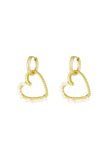 heart earring with pearls 2