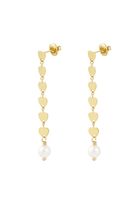 earring with heart pendant and pearl 2