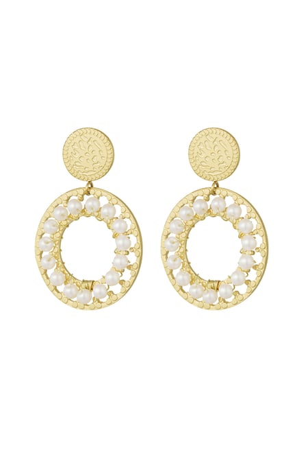 pendientes de doble círculo con perlas 2