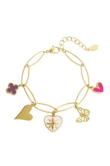 Charm-Armband schöner Schmetterling – Goldfarbe - Goldfarbefarbe 2