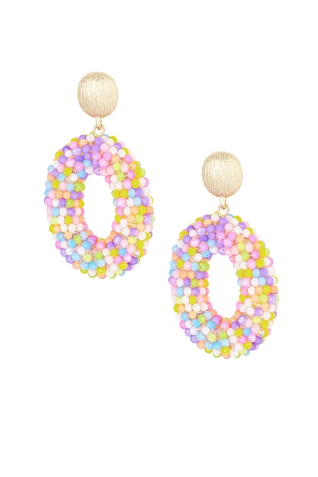 Boucle d'oreille ovale disco dip - multi 2