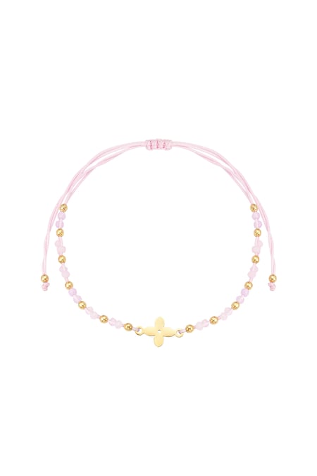 Sommerarmband mit Perlen - rosa/Goldfarbe 2