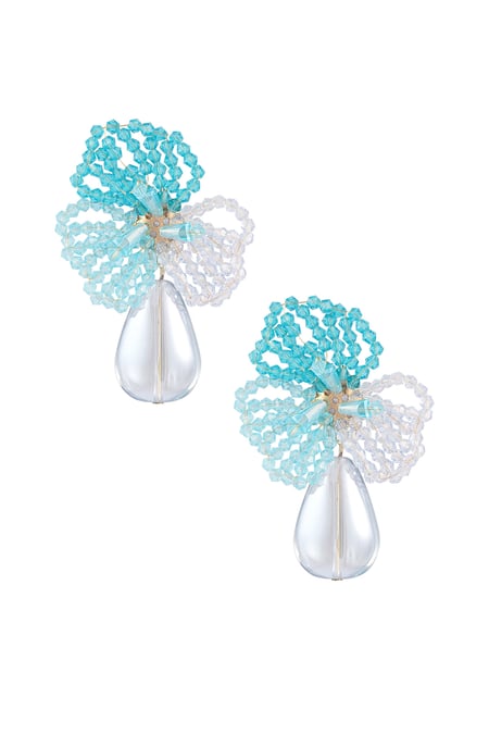 Blumenohrringe mit Perle 2