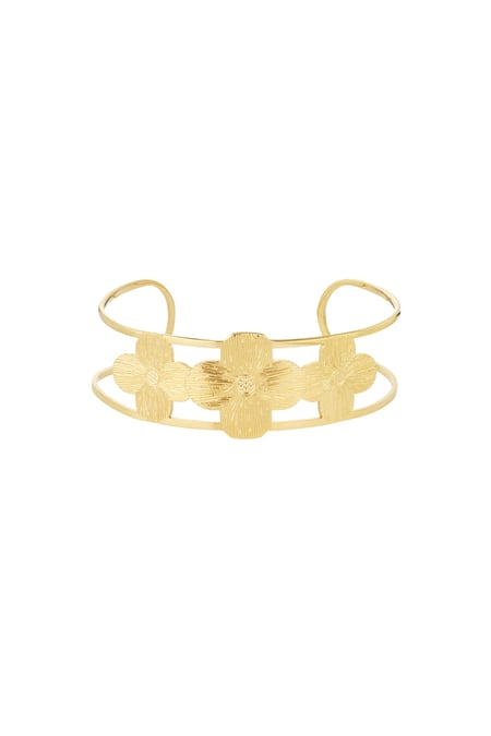 Blumenparty-Armband – Goldfarbe  - Goldfarbefarbe 2