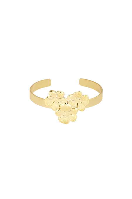 Klassisches florales Partyarmband – Goldfarbe  - Goldfarbefarbe 2