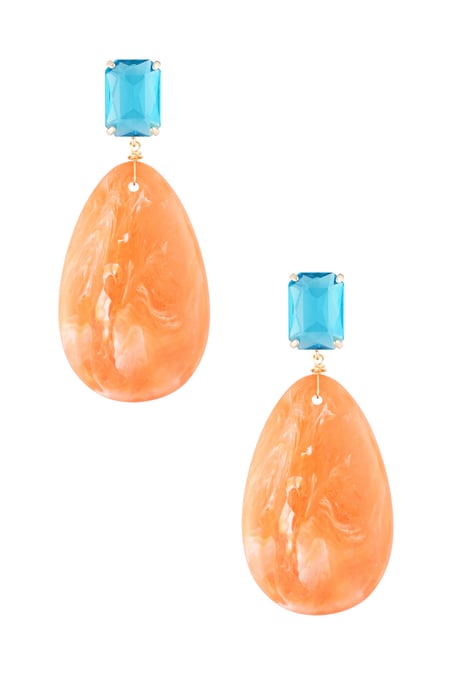 oval taşlı cam küpe 2
