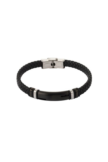 Men's bracelet braided - black/Silver color 2