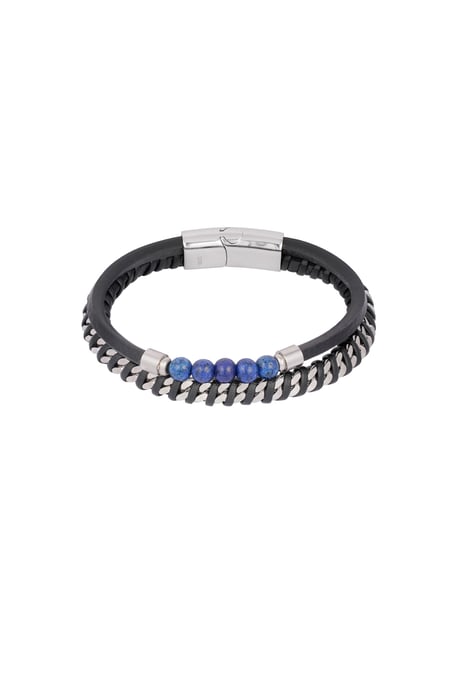 Heren armband serenity - zwart blauw 2