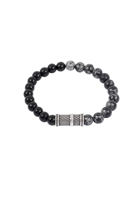 Cool men's bracelet with beads - black/grey  2