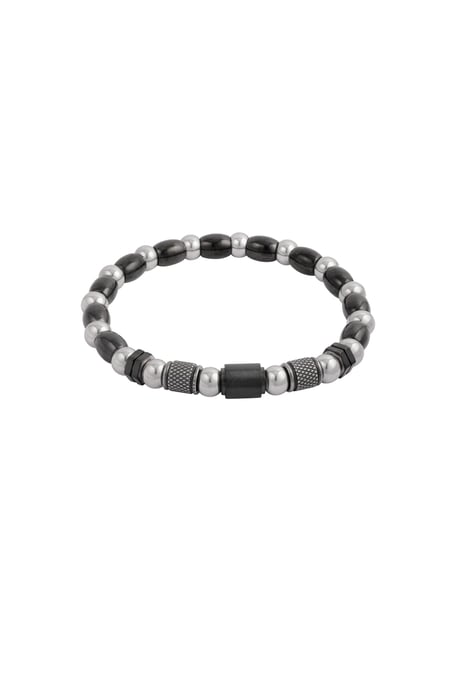 Heren armband zenith - zwart zilver 2