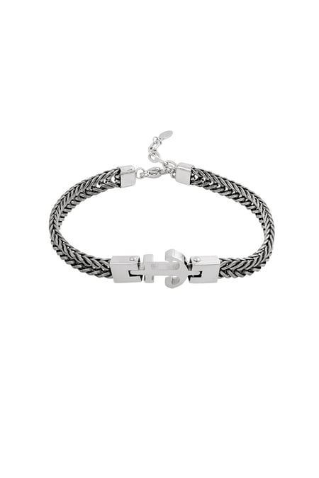 Men's bracelet anchor cuff - Silver Color color 2