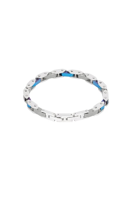 Men's bracelet evo strap silver blue 2