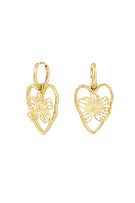 oorbellen statement flower heart 2