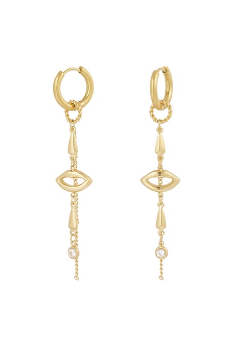 Ohrringe „Lippen in Flammen“ – Goldfarbe - Goldfarbefarbe 2