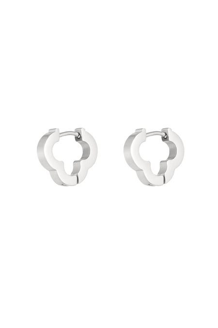Basic clover earrings medium - Silver Color color 2