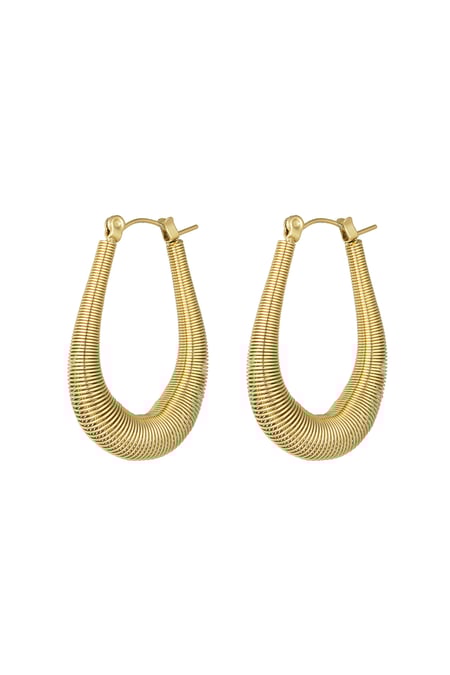 Strukturierte Hängeohrringe – Goldfarbe - Goldfarbefarbe 2
