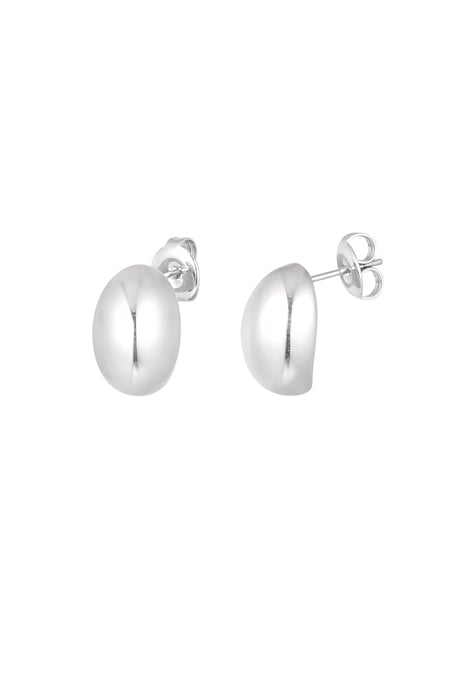 silberner knopfohrring 2