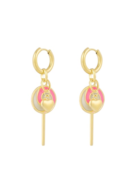 Boucles d'oreilles sucette love - dorées 2