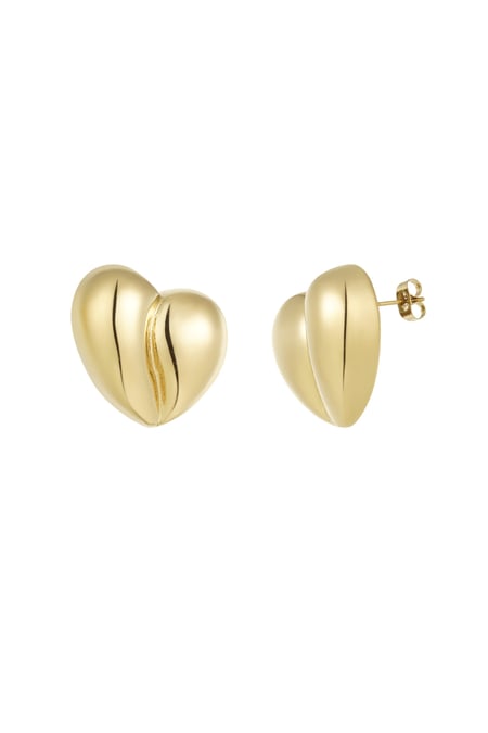 Boucles d'oreilles forme coeur - doré 2