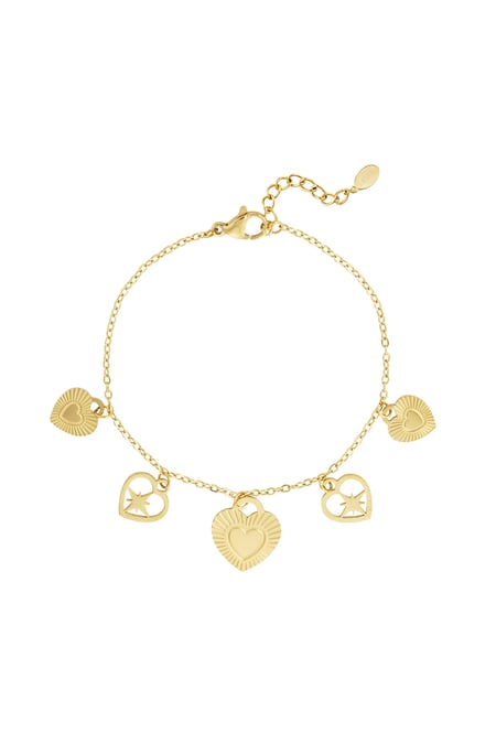 Bracelet Charms Coeur Passionné - doré 2