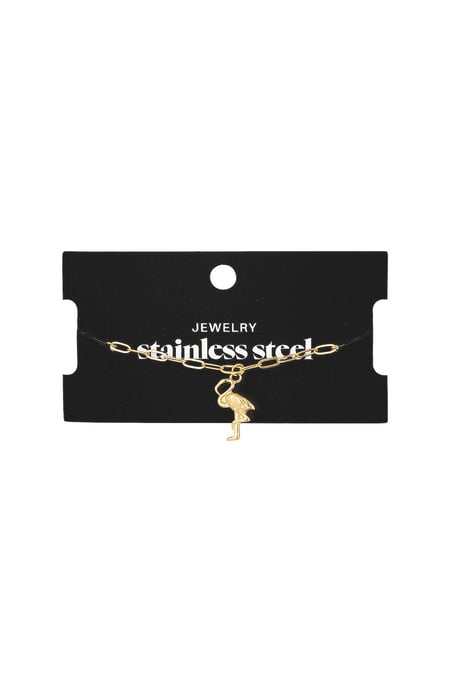Flamingo-Kettenarmband – Goldfarbe - Goldfarbefarbe
