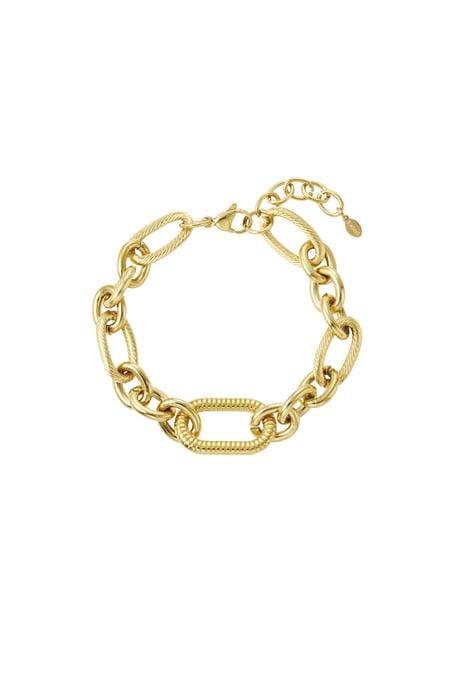 Armband aus auffälligen Gliederketten – Goldfarbe - Goldfarbefarbe 2