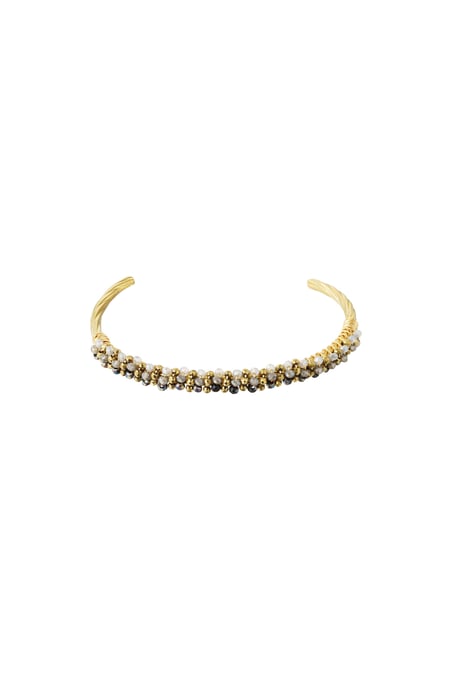 Bead fiesta armband - zwart & grijs 2