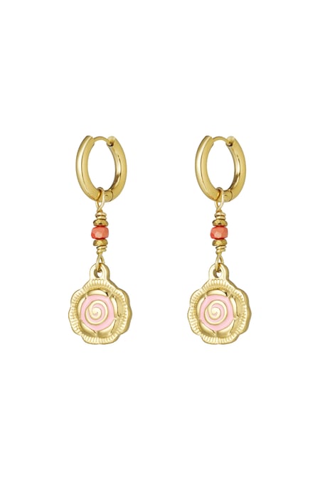Pendientes con brillo rosa - Color Color dorado rosa 2