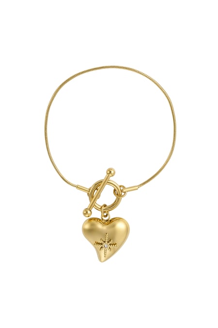 lock bracelet with big heart pendant 2