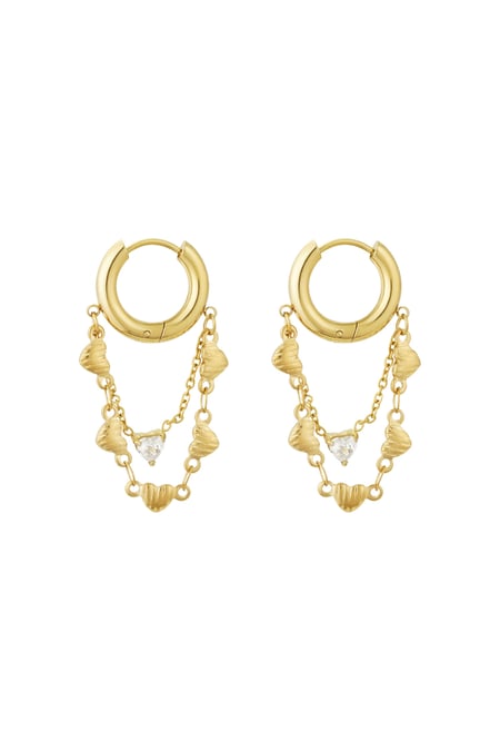 boucles d'oreilles chaîne de coeurs 2