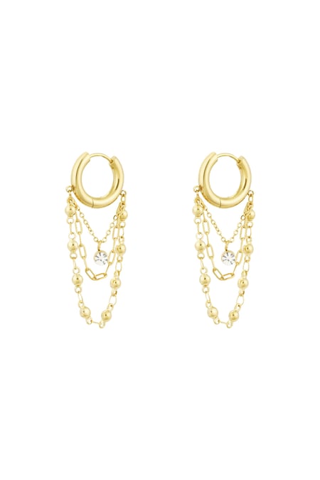 Ohrringe mit Kette - Goldfarben 2