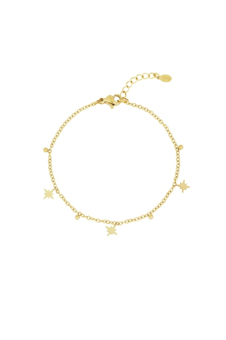 bracelet étoiles brillantes - poinçon couleur or 2