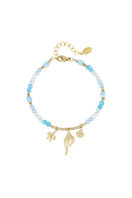 Bracelet coquillage spectacle - Couleur bleu or 2