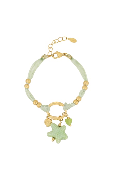 Bracelet étoilé - Couleur vert et or 2