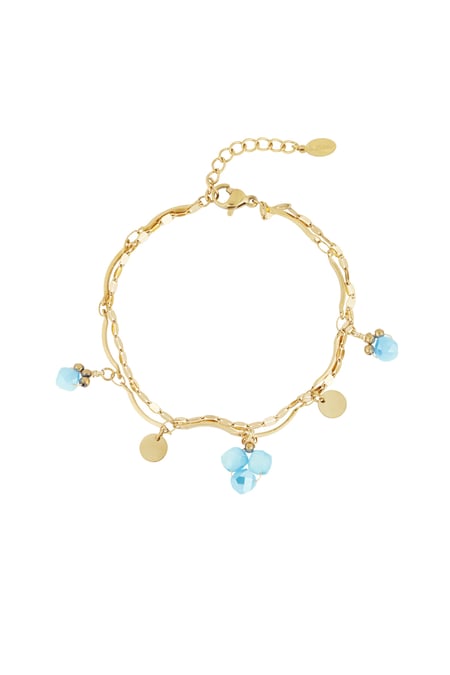 Bracelet perles bleues 2