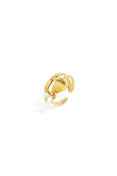Bagues en acier inoxydable avec pierres précieuses, style cœur, décontractées, simples et quotidiennes, bijoux pour femmes 2