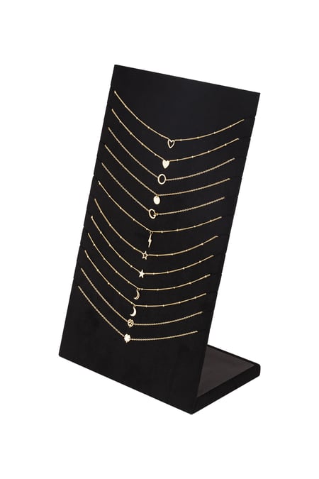 display with 12 stainless steel necklaces