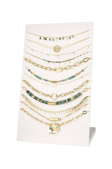 ciondoli display per collana - acciaio inossidabile verde e colore oro