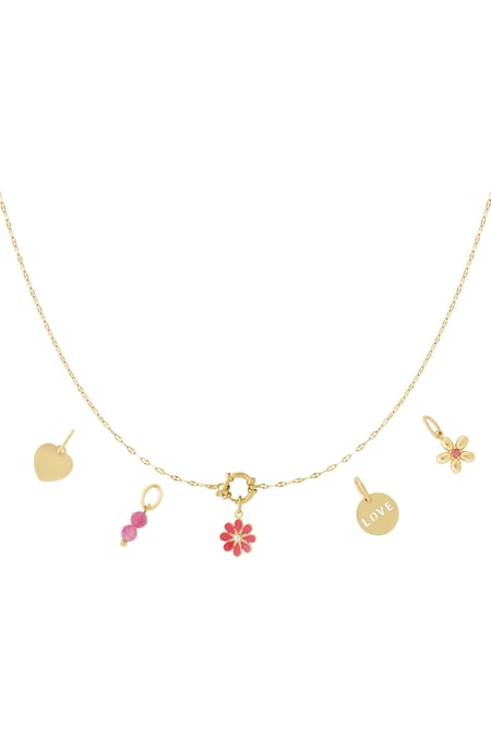 Collar DIY de flores rojas 2
