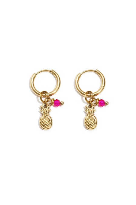 Ohrringe Ananas-Aura - Goldfarben 2