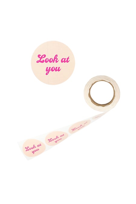 Sticker look at you pink 2