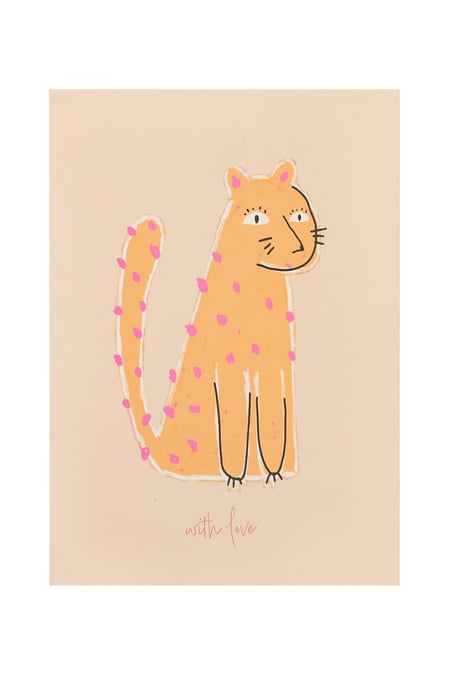 Wenskaart tijger beige 2