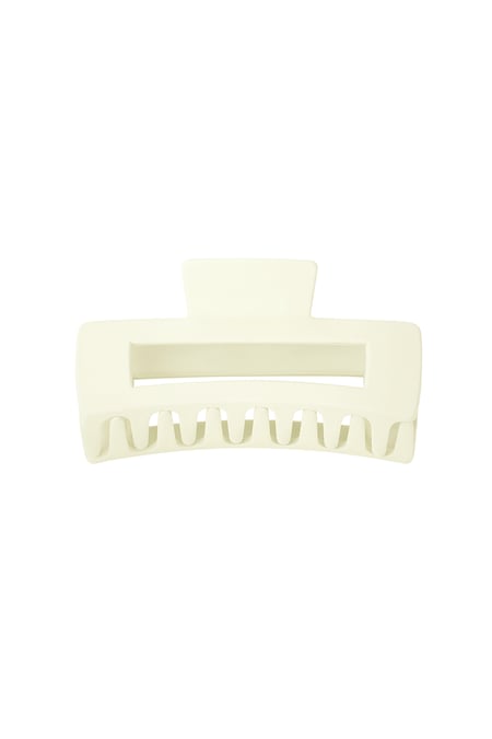 Hair clip rectangle - cream Plastic 2