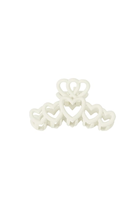 Hair clip hearts - cream Plastic 2