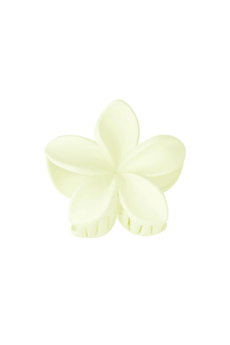 Barrette à cheveux fleur - plastique crème 2