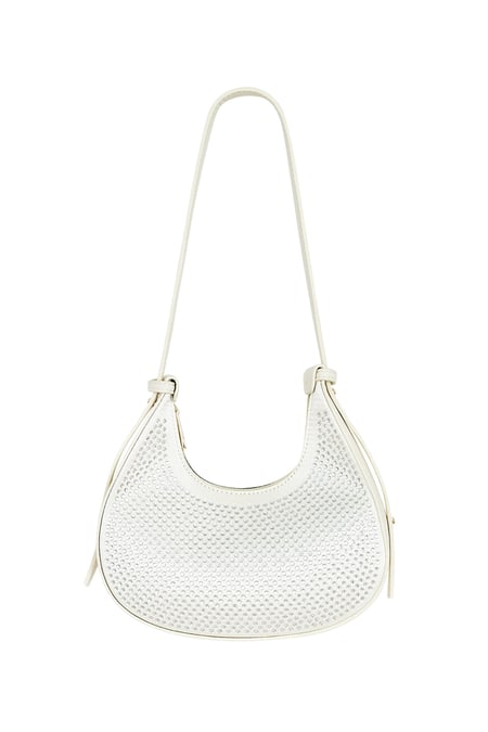 Croissant-Tasche Weiß Glitzer - PU 2