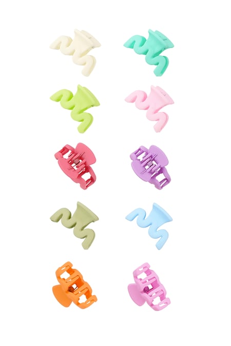 Set Haarspangen Basic Zickzack – helles Multi 2