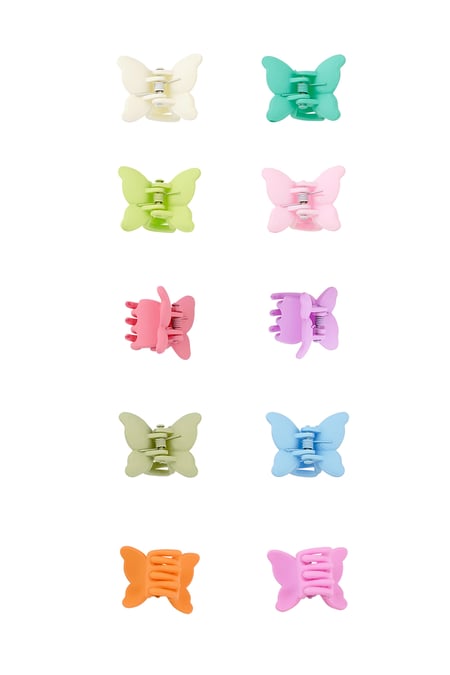 Set Sommer-Schmetterlings-Haarspangen – helles Multi 2
